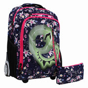 Floral School Set – 20 Inches (Trolley Bag + Pencil case)