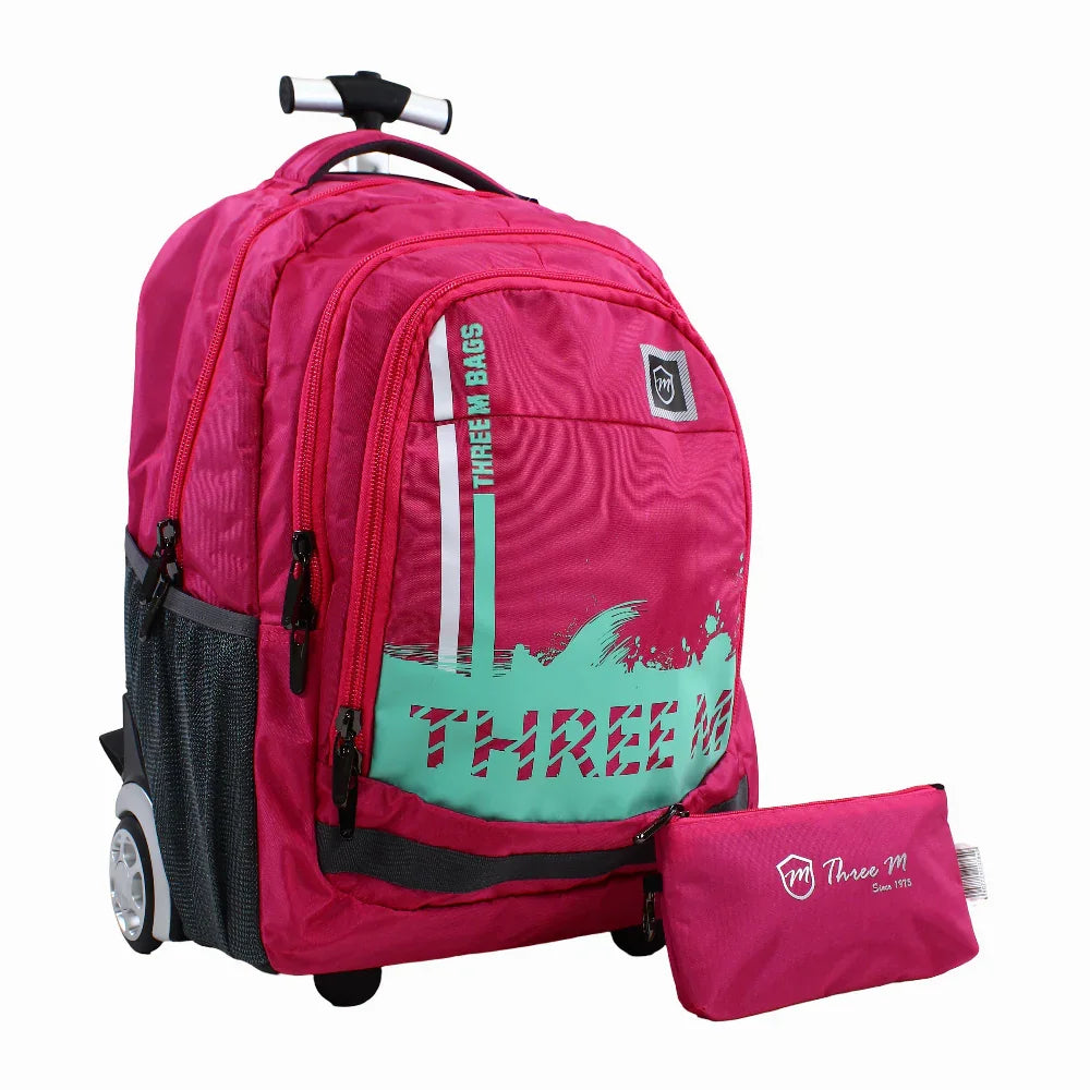 Pink School Set – 20 Inches (Trolley Bag + Pencil case)