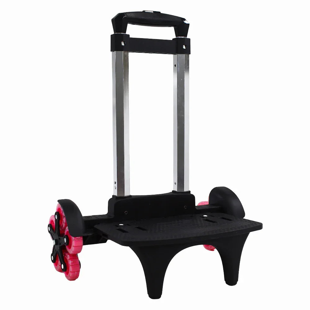 Foldable School Trolley Cart – (18.5–20 Inches) & 5 Pink Wheels