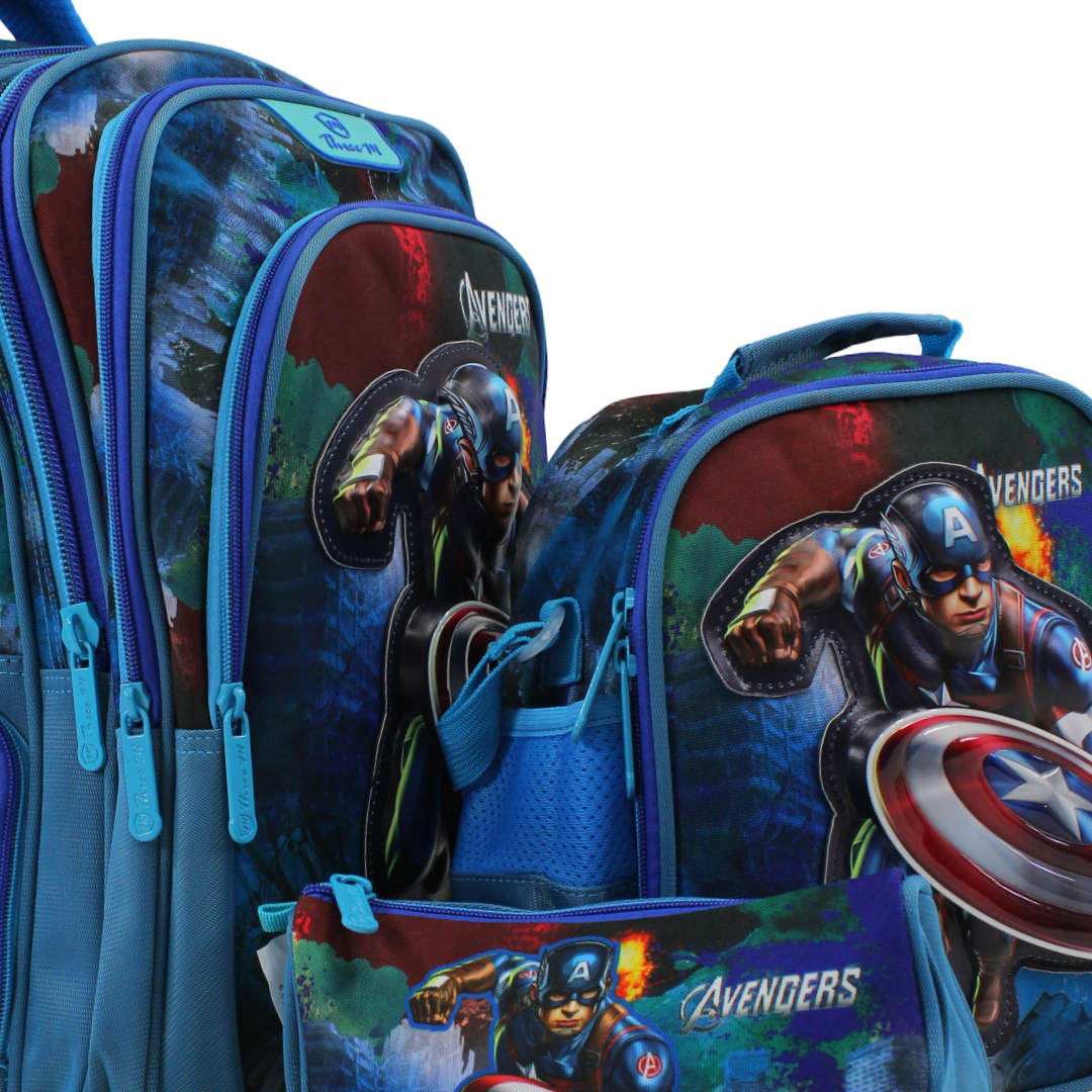 3M Avengers School Set 16 Inches – Turquoise with Backpack, Lunch Bag & Pencil Case