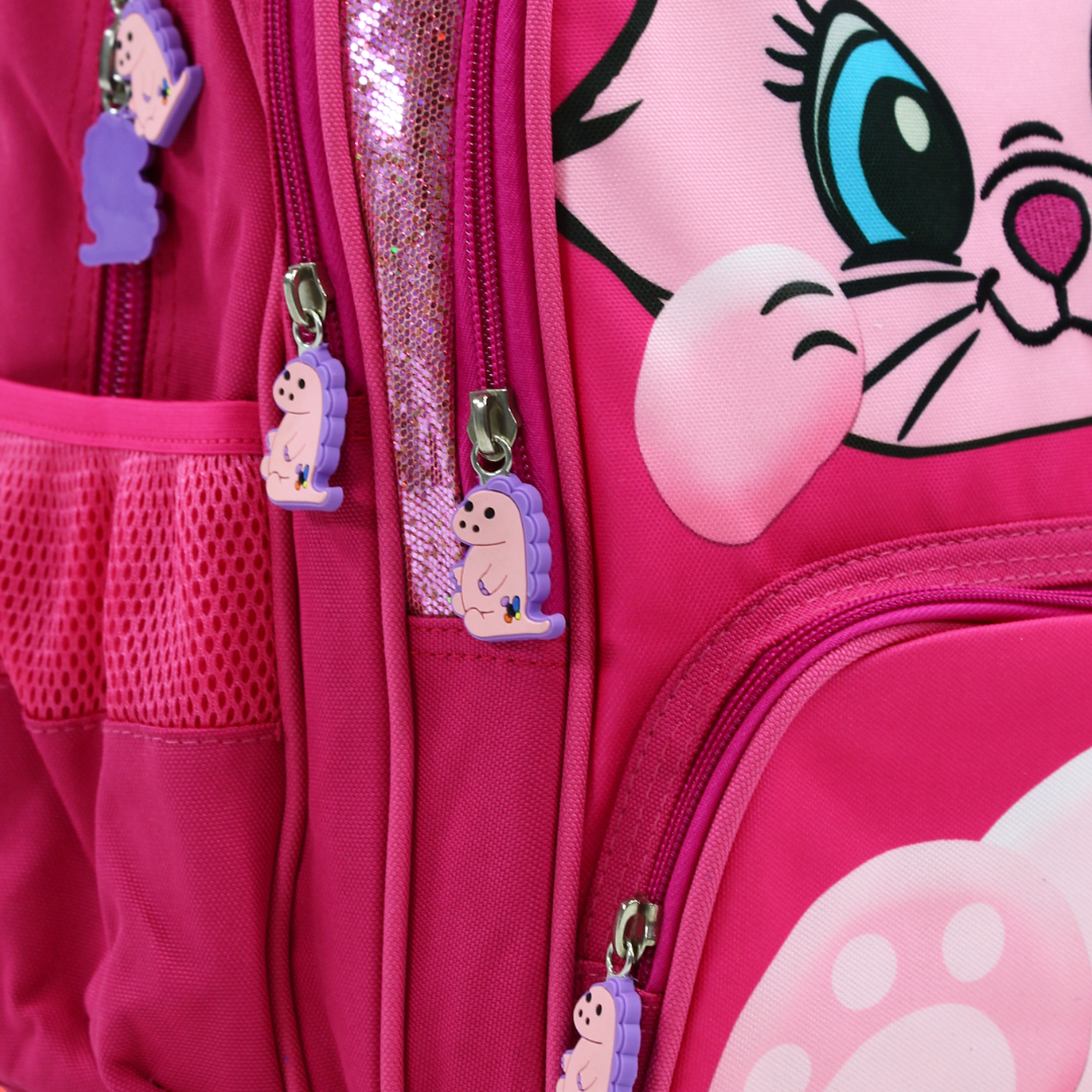 3M KG Backpack – Fuchsia with Cat Print (15 Inches)