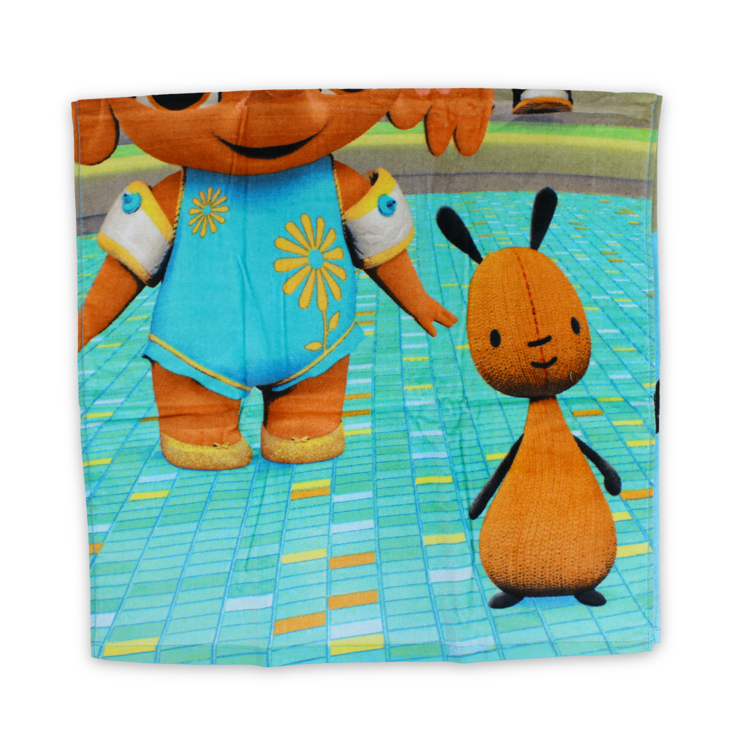 Girls Beach Towel – Baby Blue with Bing and Flop Print