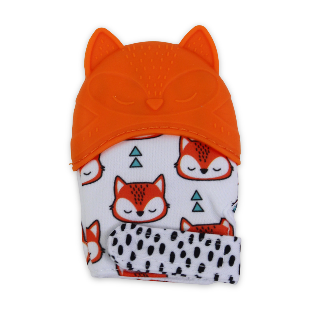 Silicone Baby Teether Gloves – Orange Fox - Baby Essentials - Bella Bambino