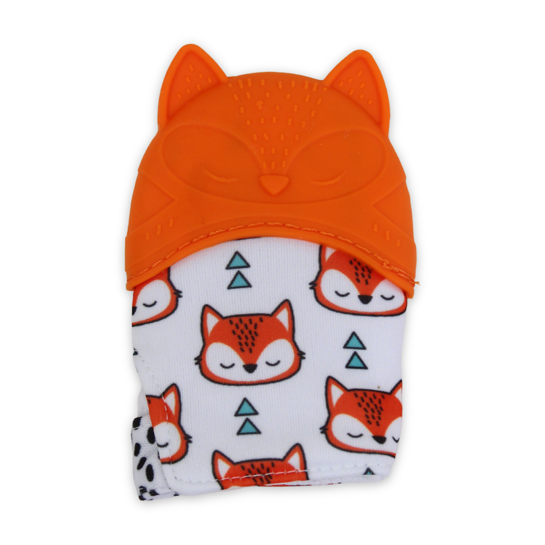 Silicone Baby Teether Gloves – Orange Fox