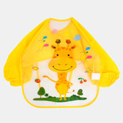 Baby Long-Sleeved Bib – Yellow Giraffe with Design