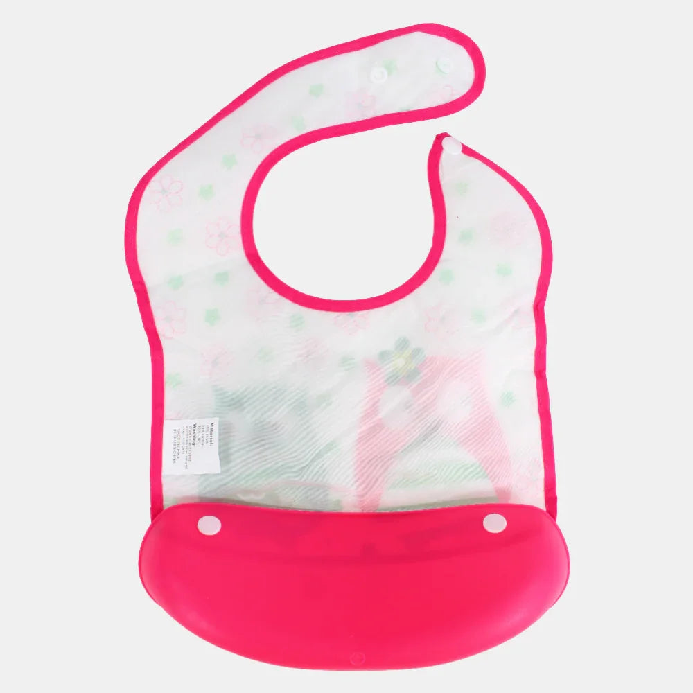 Baby Bib – Pink with Owl Design