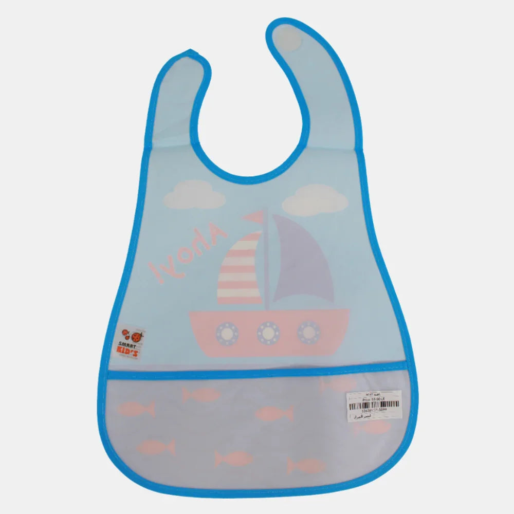 Baby Bib – Babyblue with Boat Design
