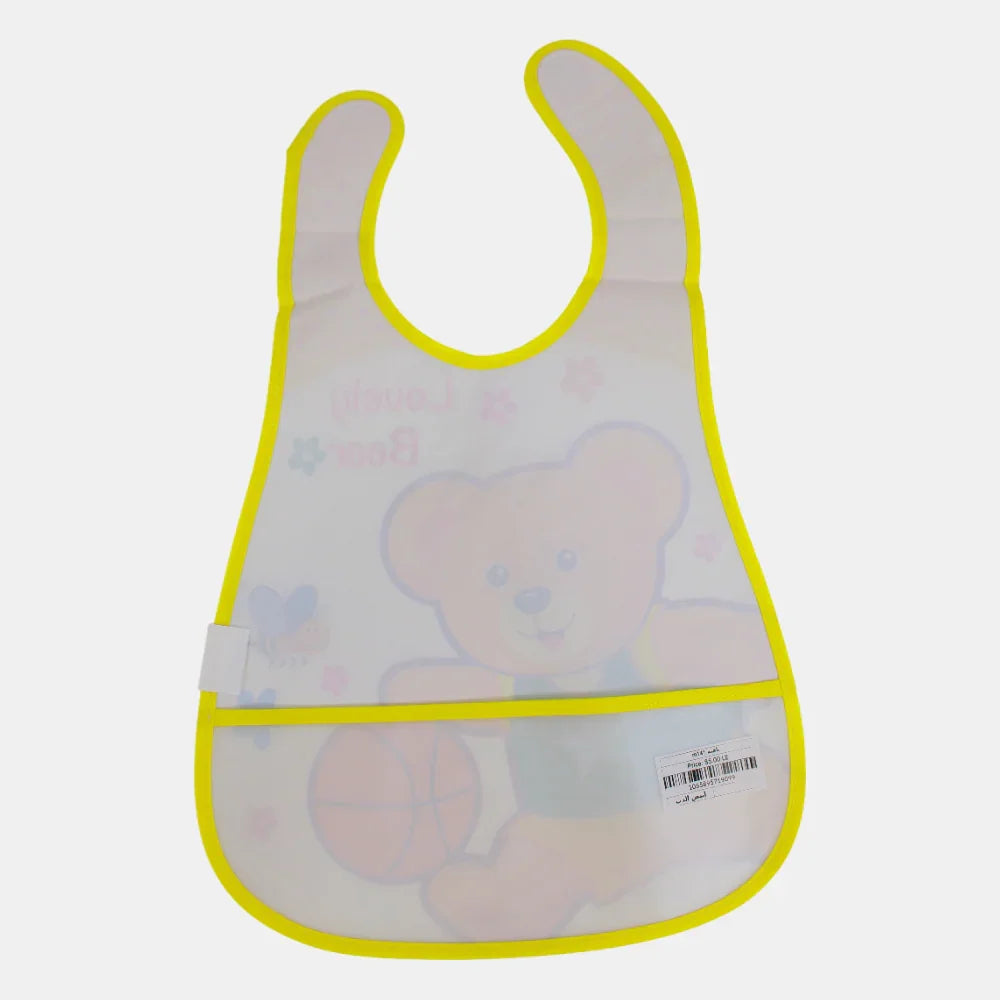Baby Bib – Yellow with Basketball Bear Design