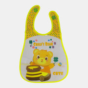 Baby Bib – Yellow with Honey Eating Bear Design