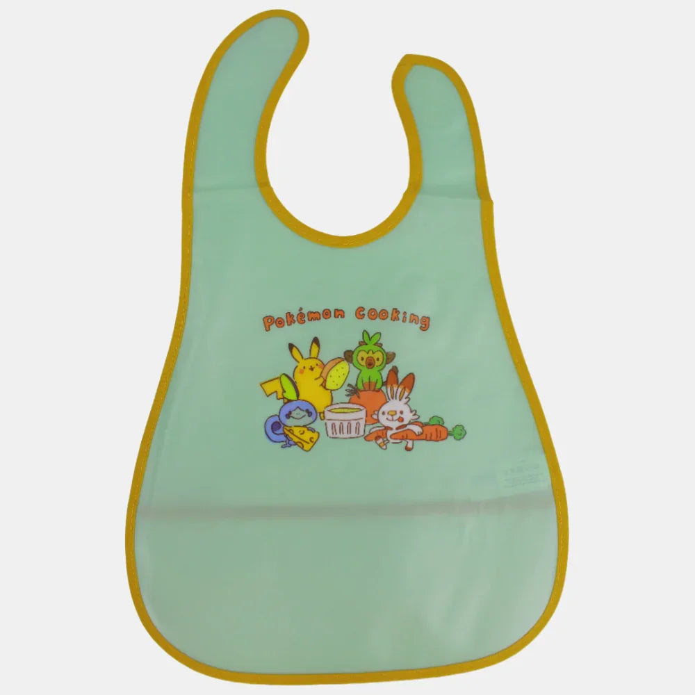 Baby Bib – Green with Pokemon Cooking Design