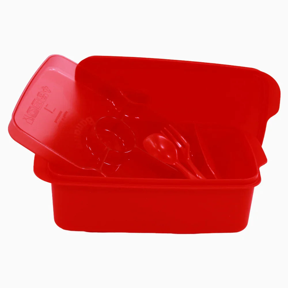 Red Plastic Lunch Box – 1.5L