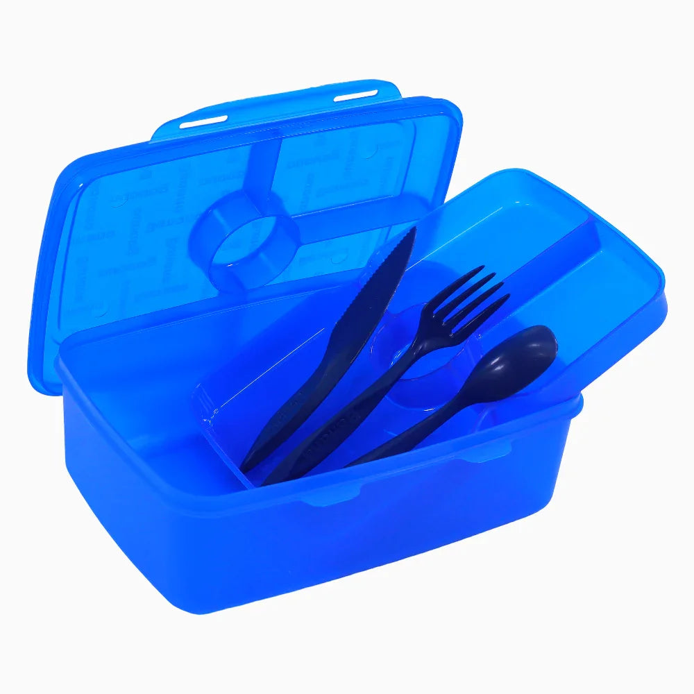 Blue Transparent Plastic Lunch Box – 2L