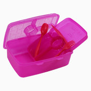 Fuchsia Transparent Plastic Lunch Box – 2L