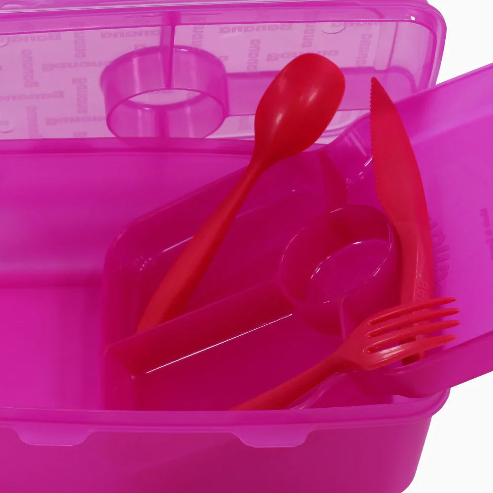 Fuchsia Transparent Plastic Lunch Box – 2L