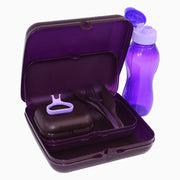 Purple Plastic Lunch Box Set – (5-in-1 Easy Lock)