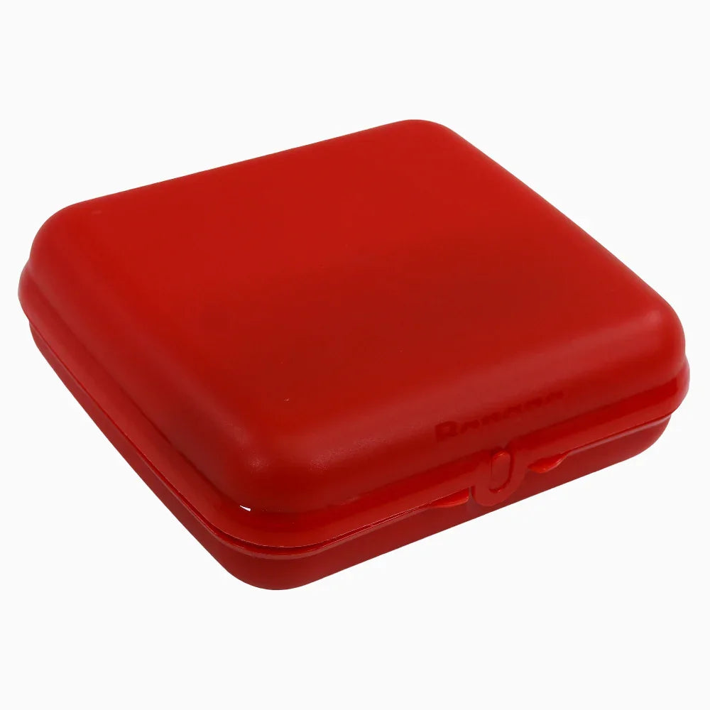 Red Plastic Lunch Box Set – (5-in-1 Easy Lock)