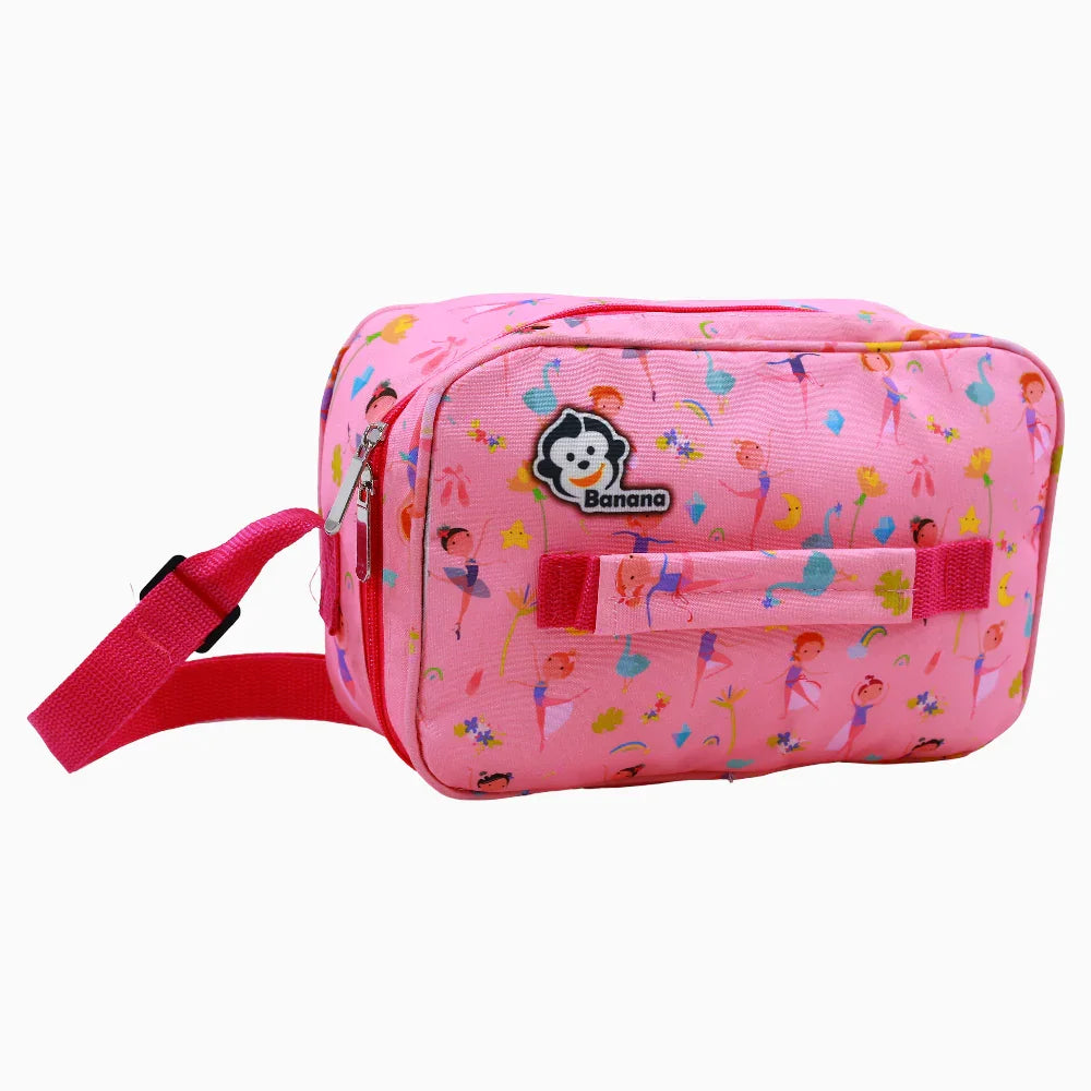 Fabric Lunch Bag – Pink with Dancing Ballerina Design