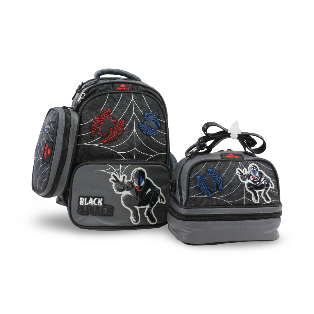 Glossy Bird School Set Spider-Man Backpack 16 Inches – Black