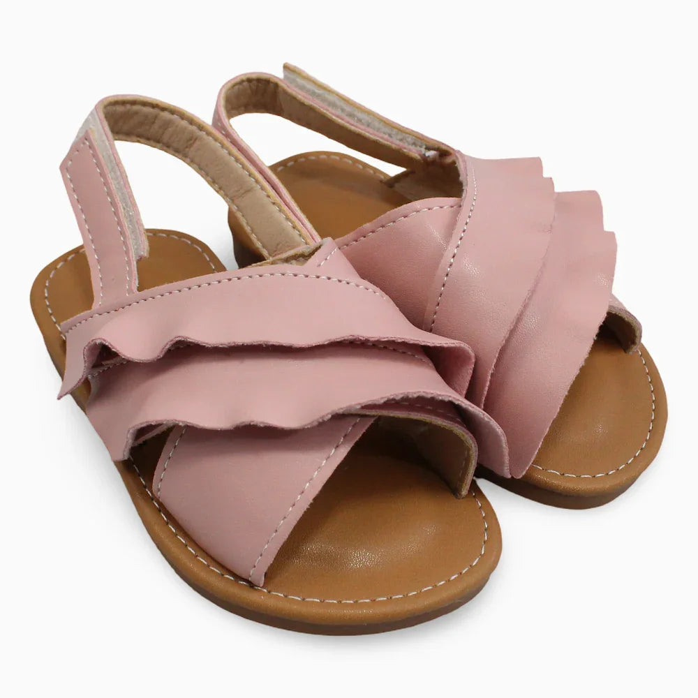 Girls Leather Sandals – Ruffles - Clothing - Mini Me
