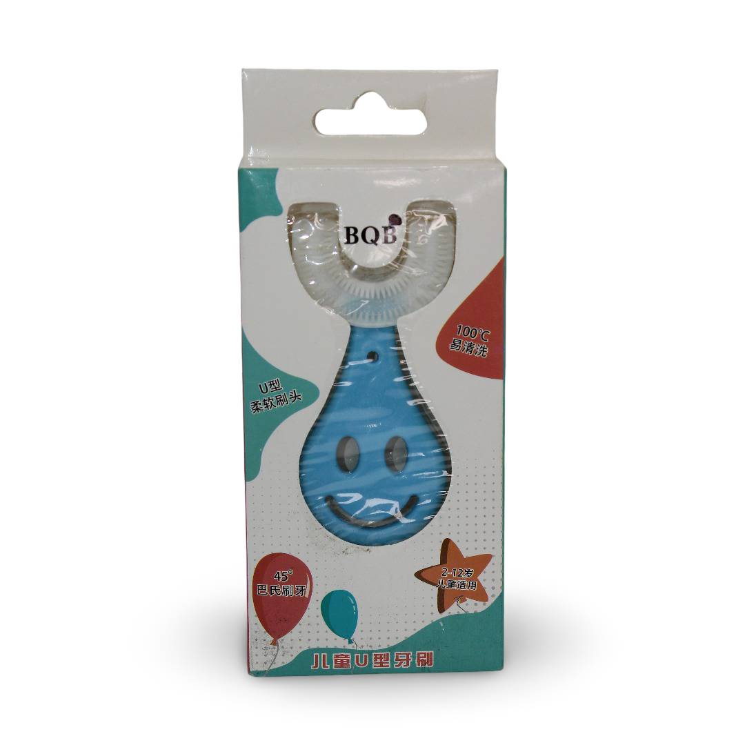 Children Silicone Toothbrush U-Shaped – Baby Blue - Baby Essentials - Happy Baby