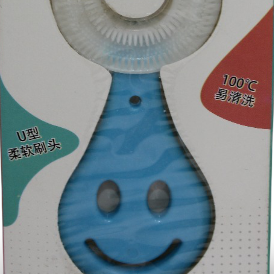 Children Silicone Toothbrush U-Shaped – Baby Blue