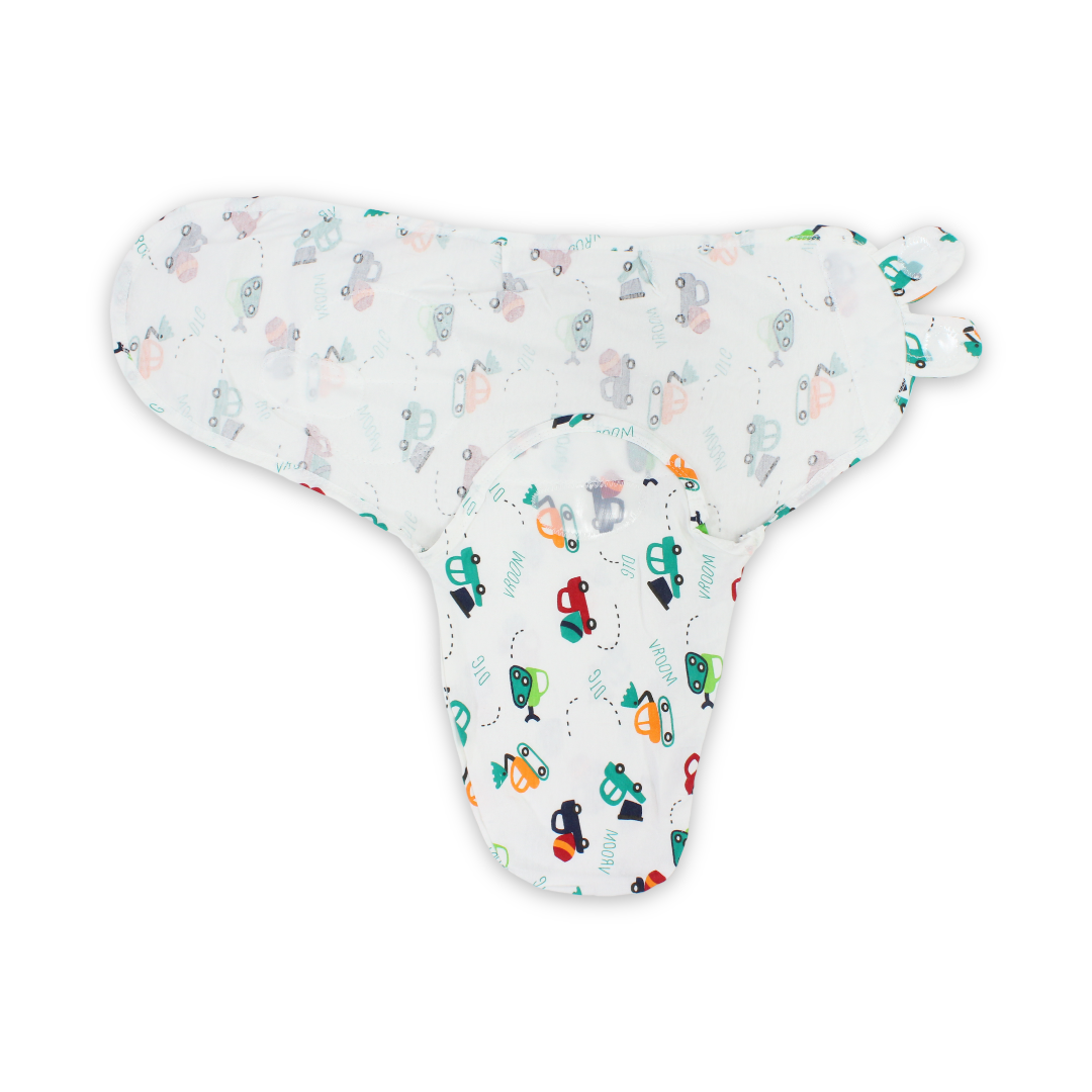 Cotton Baby Swaddle – Off-White with Equipment Print