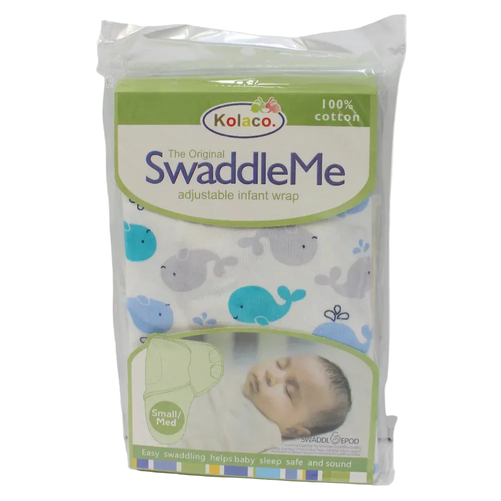 Kolaco Cotton Baby Swaddle – Off-White with Whale Print - Baby Essentials