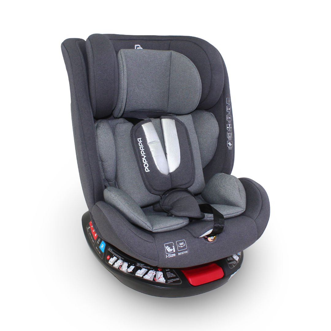 Kidilo Baby Car Seat 360° Rotation – Dark Grey - Baby Essentials