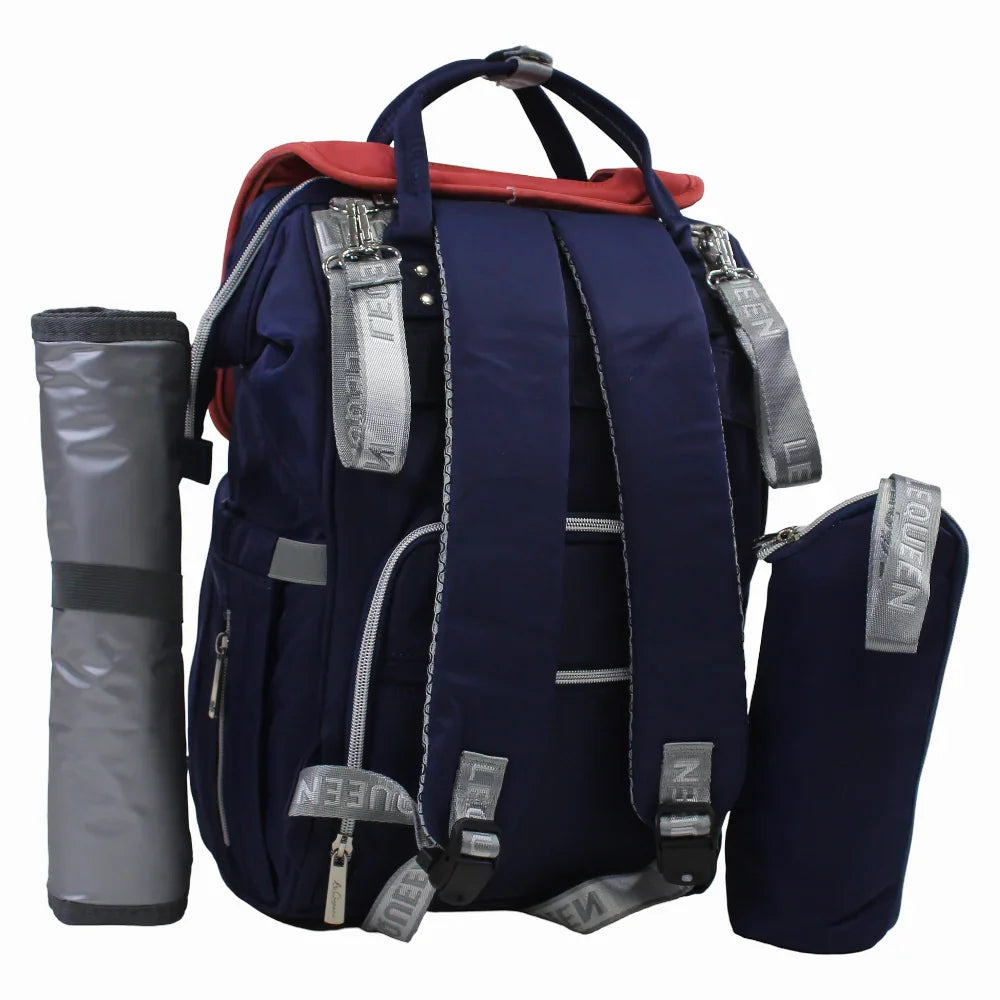 LeQueen Diamond 7th Edition Soft Waterproof Diaper Bag - Red & Navy