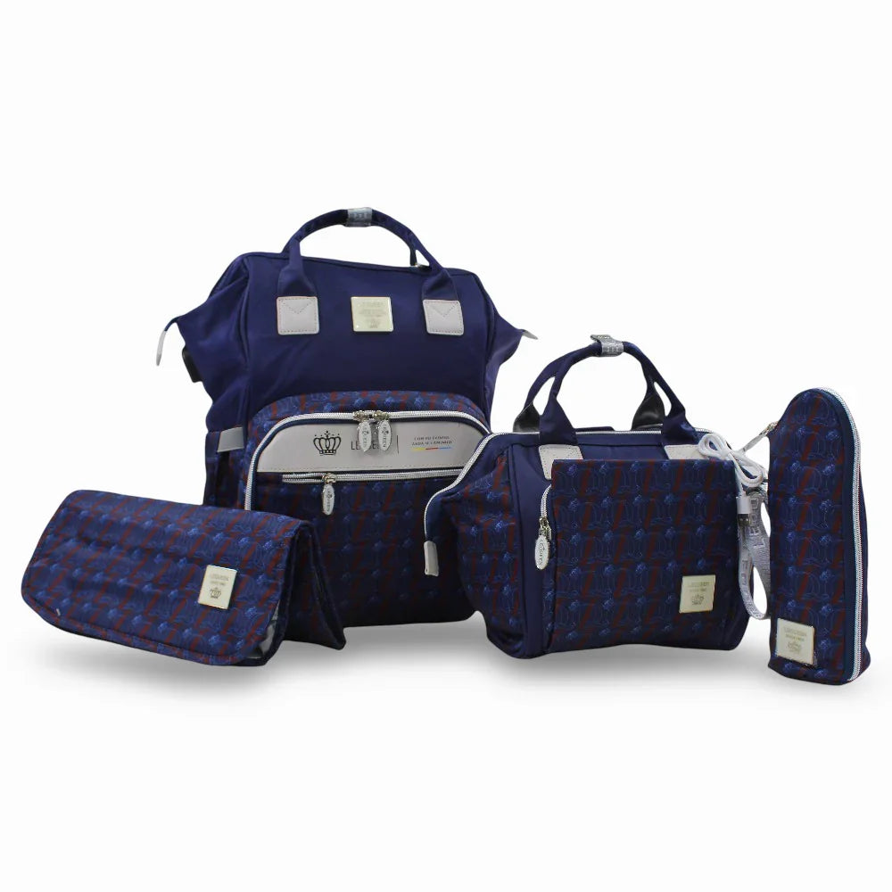 LeQueen Diamond 8th Special Edition Soft Waterproof Diaper Bag Set - Navy Blue - Baby Essentials