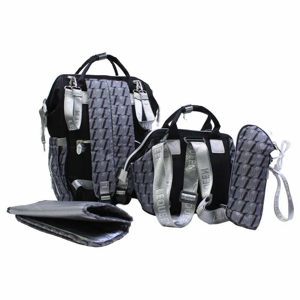 LeQueen Diamond 8th Special Edition Soft Waterproof Diaper Bag - Grey