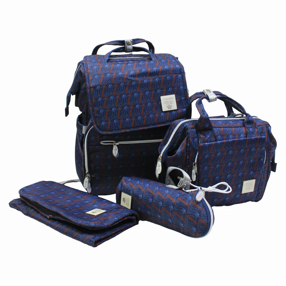 LeQueen Diamond 8th Special Edition Soft Waterproof Diaper Bag - Navy Blue