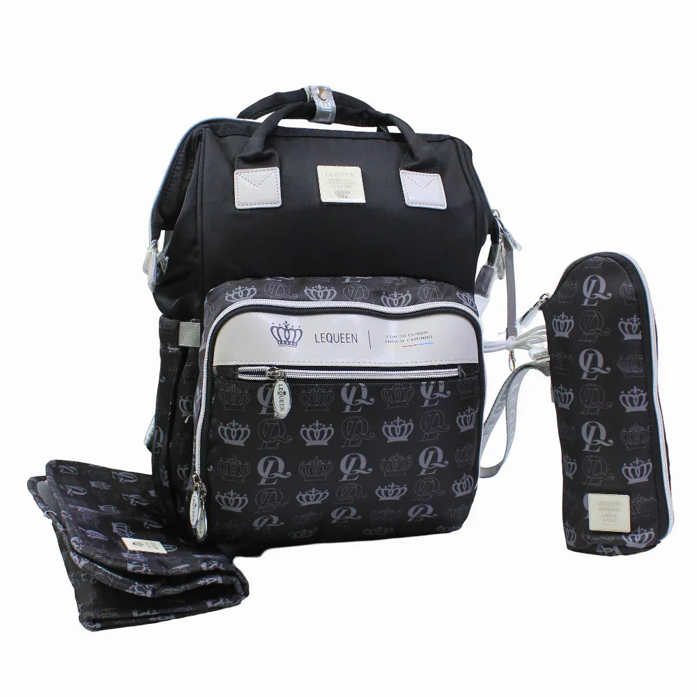 LeQueen Diamond 8th Special Edition Tag Caro Soft Waterproof Diaper Bag - Black