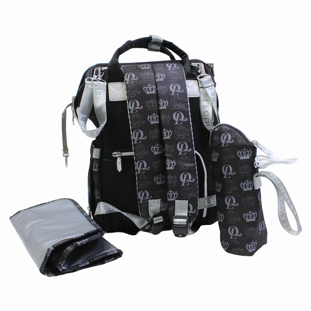 LeQueen Diamond 8th Special Edition Tag Caro Soft Waterproof Diaper Bag - Black