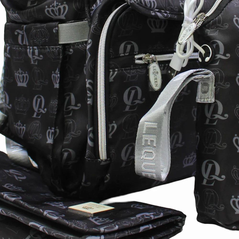 LeQueen Diamond 8th Special Edition Soft Waterproof Diaper Bag - Grey