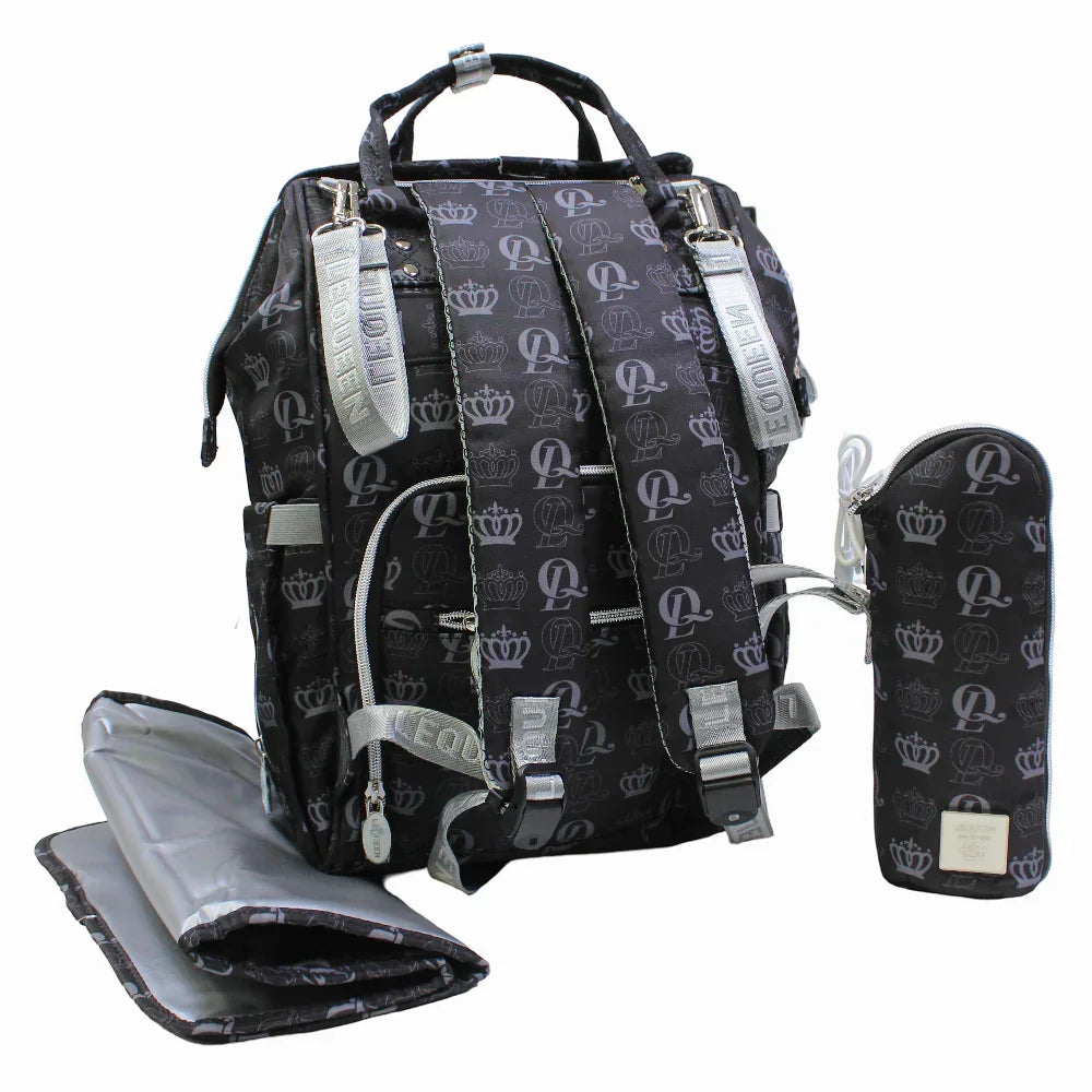 LeQueen Diamond 8th Special Edition Soft Waterproof Diaper Bag - Grey