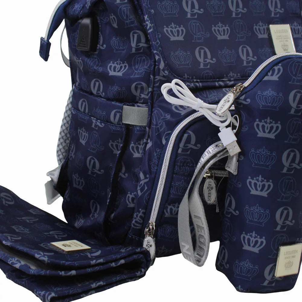 LeQueen Diamond 8th Special Edition Soft Waterproof Diaper Bag - Navy Blue