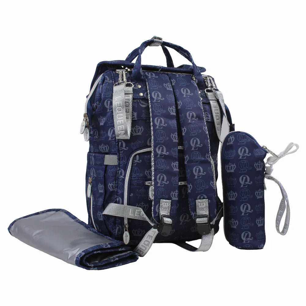 LeQueen Diamond 8th Special Edition Soft Waterproof Diaper Bag - Navy Blue