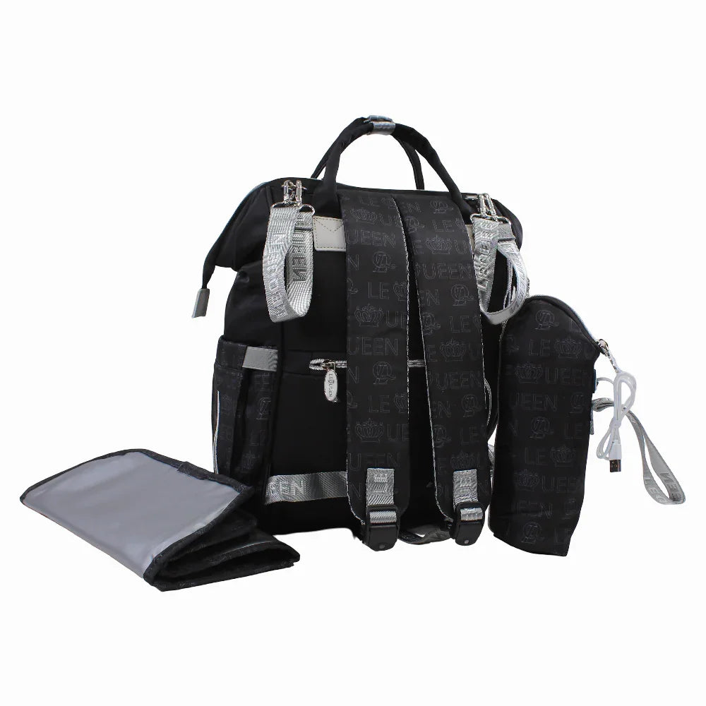 LeQueen Diamond 7th Special Edition Soft Waterproof Diaper Bag - Black