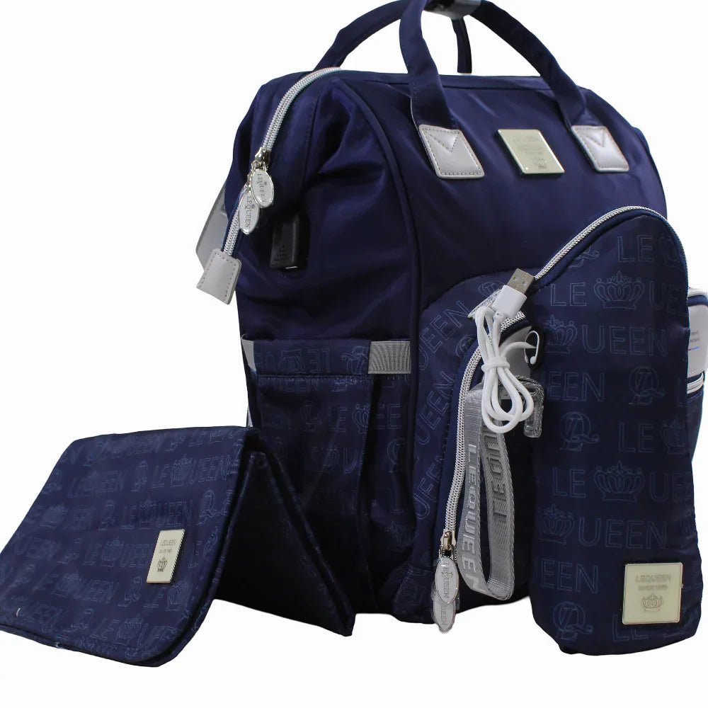 LeQueen Diamond 7th Special Edition Soft Waterproof Diaper Bag - Navy Blue