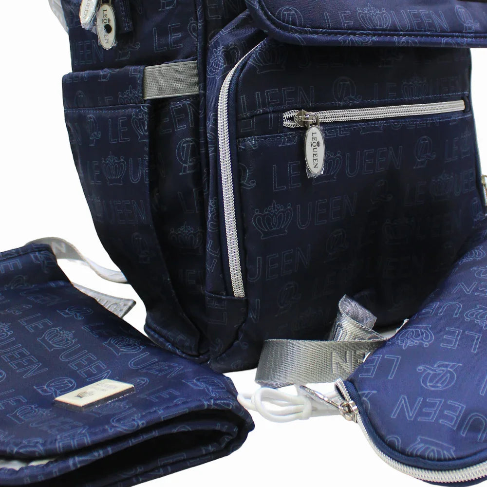 LeQueen Diamond 8th Special Edition Soft Waterproof Diaper Bag - Blue