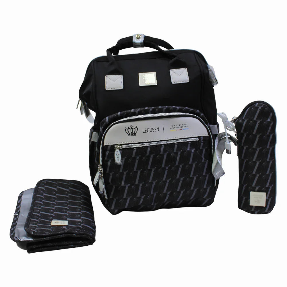 LeQueen Diamond 8th Special Edition Soft Waterproof Diaper Bag - Black
