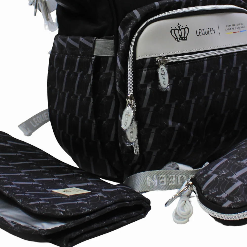 LeQueen Diamond 8th Special Edition Soft Waterproof Diaper Bag - Black