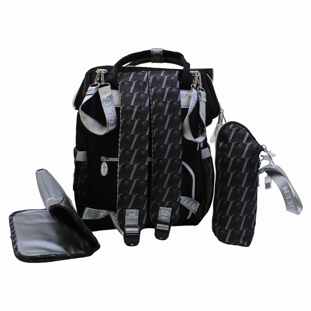 LeQueen Diamond 8th Special Edition Soft Waterproof Diaper Bag - Black