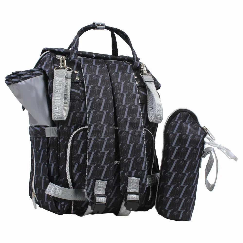 LeQueen Diamond 8th Special Edition Soft Waterproof Diaper Bag - Black