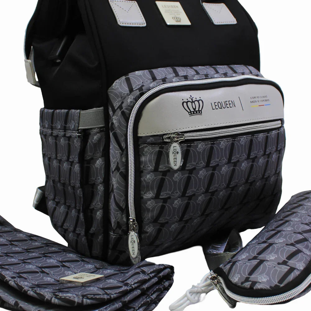 LeQueen Diamond 8th Special Edition Soft Waterproof Diaper Bag - Black