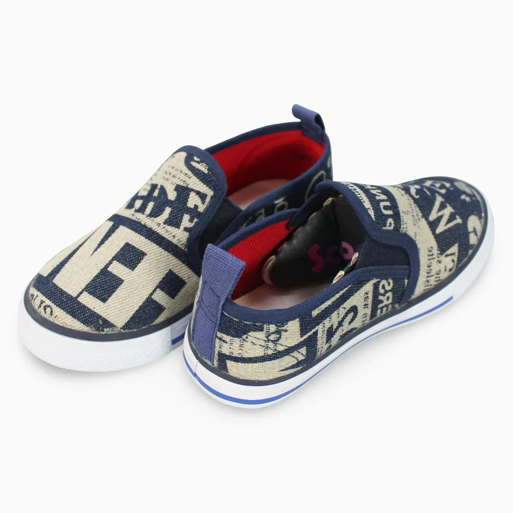 Boys Canvas Sneakers  - Navy Blue