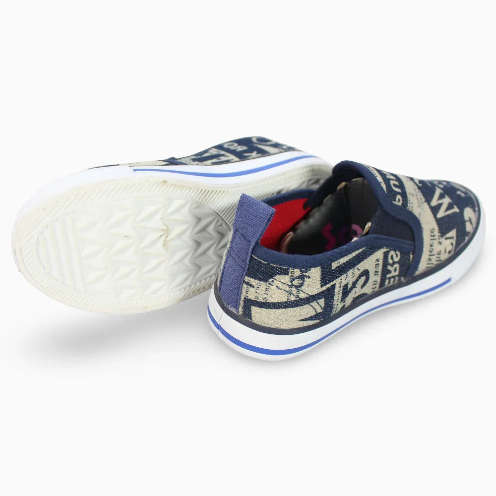 Boys Canvas Sneakers  - Navy Blue