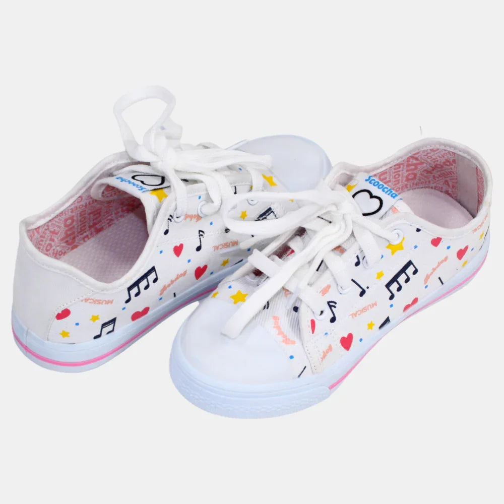 Girls Multicolored Canvas Sneakers