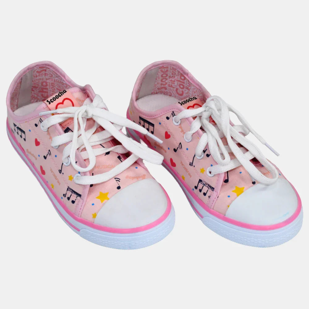 Girls Multicolored Canvas Sneakers